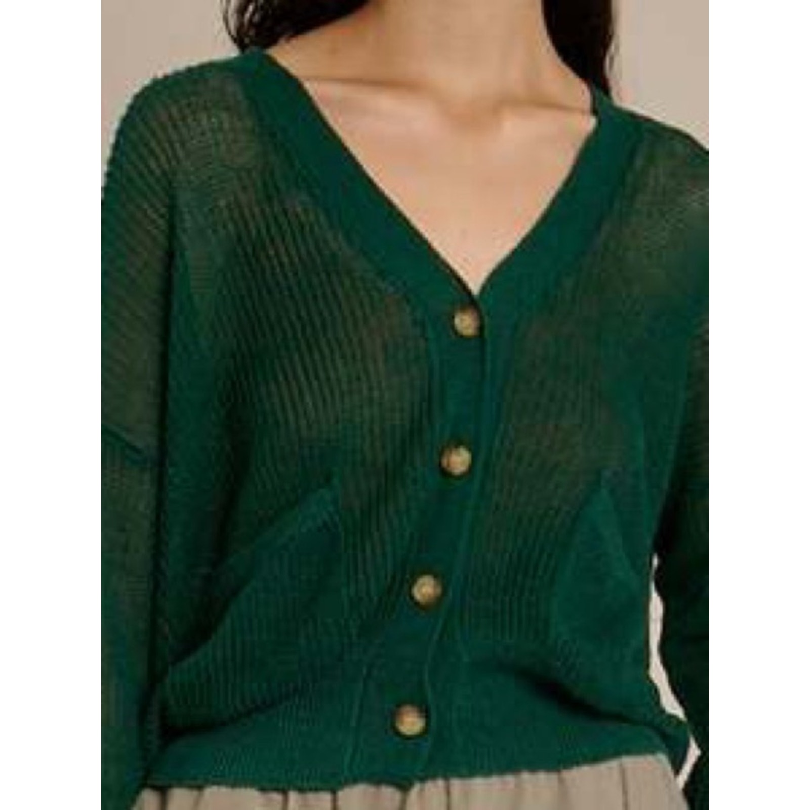 Demylee $272 Adonis Green Linen Cardigsn Small — image 4 of 8
